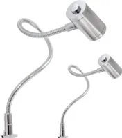 kalb | LED Bettleuchte verchromt 3W warmweiß Leseleuchte Aufbauleuchte Nachttischlampe, SET:2er SET