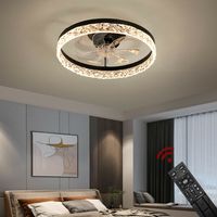 Eurotondisplay stropný ventilátor s LED osvetlením D3304 stropné svietidlo Ø 50 cm 60 W s diaľkovým ovládaním nastaviteľná farba svetla/jas LED stropné svietidlo stropné svietidlo (D3304)