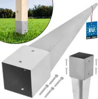KOTARBAU® Einschlagbodenhülse 121 x 121 mm Länge 900 mm Pfostenträger Feuerverzinkt Einschlaghülse für Vierkantholzpfosten Bodenhülse Anker Stahl Bodenanker