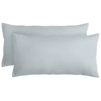 Komfortec Premium Kissenbezüge 2er Set 40x80 cm mit Reißverschluss, gebürstet 100% Polyester 120g/m², Kopfkissenbezug, Superweiches Kissenhülle Set, Grau