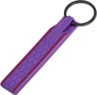 Silikon Schlüssel Band Key Tag Schlüssel Anhänger im Wabe Design Lila kompatibel mit Wabe Design von VW SEAT Skoda