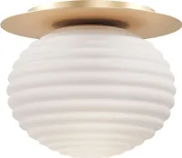 Deckenleuchte Metall Glas rund Ø 35 cm in Gold Weiß E27 Modern Deckenlampe