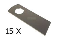 15 X rozrývací nože pro Vertilux V 32 EL, MTD V 34, 742-0825 A - HQ ocel