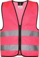 Korntex KWRX | Kinder Safety Vest for Kids with Zipper EN1150 - Farbe: Neon Pink - Größe: S (7-12 Years)