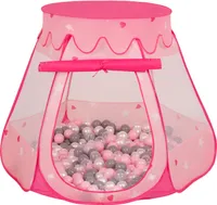 Selonis Spielzelt Kinder 105x90cm mit 100 Bällen ∅6cm - Zelt kinderzimmer Kinder spielzelt Bällebad zelt Höhle für kinder - Für Mädchen - Pink