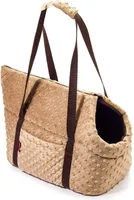 Hundetasche Tragetasche Transporttasche für Hunde Katzen Transportbox Tasche Neu Beige Minky M