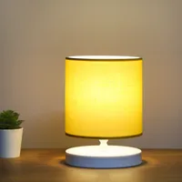 Opviq, AYD- AYD SGN, Gelb, Nachttischlampen, 15 x 15 x 22 cm, Stoffkörper