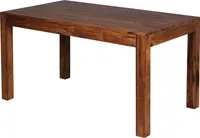 WOHNLING Esszimmertisch 140 cm Sheesham Massivholz Esstisch Küchentisch Groß