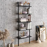Skye Decor, Piante - Black, Bücherregal, Schwarz, 100 % MELAMINBESCHICHTETE SPANPLATTEN, 60 x 22 x 174 cm