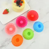 6x Gugelhupfform Silikon Mini Gugelhupf Backform Kuchenform Wiederverwendbare Muffinförmchen Cupcake für Kuchen Dessert Schokolade Pudding Gelee