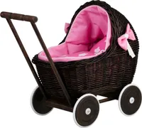 Tmavohnedý kočík pre bábiky Willow 48X28 H26/47 CM
