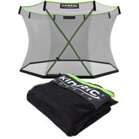 KINETIC SPORTS  Sicherheitsnetz für Trampolin 'Bungee Safety Elite' - Zubehör Ersatznetz für Gartentrampolin Ø ca. 305cm (8 Stangen) - Trampolin Zubehör - Trampolinnetz schwarz - UV-getestet - reißfest - Sprung-Schutz Jumper - KINETIC SPORTS