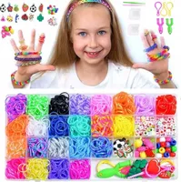 Gummiband-Set Zur Herstellung Von Armbändern 2153 Elemente Gummibänder Perlen Ordner