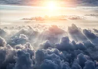 Vlies Fototapete Himmel 400x280 cm Tapeten Wandtapete XXL Sonnenuntergang Landschaft Wolken Sonne c-B-0553-a-a