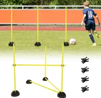 XMTECH Agility Jumping Bar Set, vytrvalostná tréningová pomôcka Agility Fitness Yellow PVC ABS, tréningové tyče pre kondičné, koordinačné prekážky na skákanie sily, dribling a agility