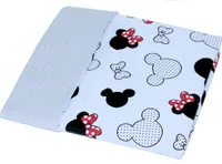 Babydecke Waffelpiqué Baumwolle Kuscheldecke Kinderwagendecke - 10. Minnie + Grau