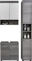 trendteam Bad 3-teilige Kombination Runner/Moon Sardegna Rauchsilber Melamin 103 x 190 x 31 cm