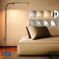 10W LED Stehlampen USB Standleuchte Dimmbar 140cm H LED-Stehleuchte，Reading Lampe，LED Leselampe für Wohnzimmer Schlafzimmer，Büro，Schwarz