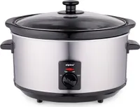 Alpina Slow Cooker - Schongarer - 3,5 Liter - Keramik-Innenbehälter - 3 Heizstufen - Edelstahl