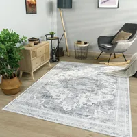 TT Home Wohnzimmer Teppich Kurzflor Wohnzimmerteppich Used Look Ornamente Marokkanisch Größe 80x150 cm