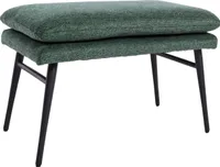 Taburet HWC-L62, sedák taburet podnožka otoman čalouněný taburet, 38x56x40cm látka/textil  zelená