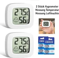 GKA 2 Stück digital Hygrometer Thermometer Innen Messung Temperatur und Luftfeuchtigkeit Innenräume Luftfeuchte