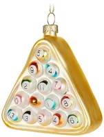 BRUBAKER Billard - Handbemalte Weihnachtskugel aus Glas - 9,5 cm Baumkugel Billardkugeln Bunt - Weihnachtsdeko - Mundgeblasener Christbaumschmuck