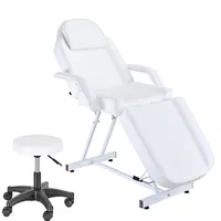 FCH Massageliege Schönheitsstuhl Behandlung Stuhl Massage Stuhl Tattoo Stuhl Schönheitsstuhl mit Drehhocker Weiss
