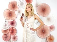 Schärpe Team Bride 75x10cm Satin  1 Stück Weiß / Rosegold