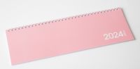 2024 ADINA Tischquerkalender pink 1 Woche auf 2 Seiten Kartondeckel Schreibtischkalender Tischkalender 30x10cm