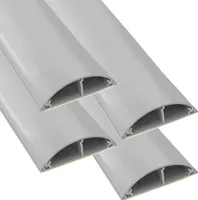 ARLI Wand / Fussboden Kabelkanal 4x 1m halbrund selbstklebend 70 x 20 mm grau Kabelbrücke