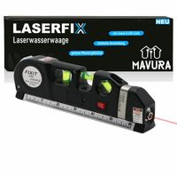 LASERFIX Laser Wasserwaage 4in1 Lasermessgerät Kreuzlinienlaser Entfernungsmesse