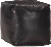 Pouf Schwarz 40 x 40 x 40 cm Echtes Ziegenleder