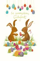 Ostern - Naturkarton - Glückwunschkarte im Format 11,5 x 17