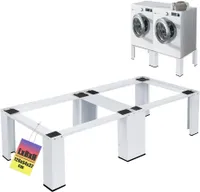 Stabiler Doppel Untergestell für Waschmaschine  Trockner | 2-Fach | 2x 150kg | Sockel Podest Unterbau Erhöhung Gestell aus Stahl, 32cm Hohe