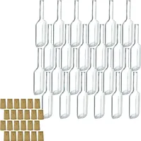 gouveo 24er Set Glasflaschen 100 ml Amalfi mit Spitzkorken - Design-Flasche 0,1 l mit Korkverschluss zum Befüllen und Verschenken