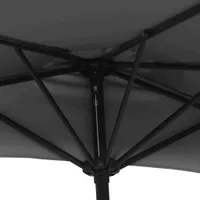 vidaXL Balkon-Sonnenschirm mit Alu-Mast Anthrazit 300x155 cm Halbrund