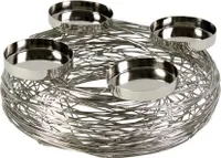 Adventskranz Tangle - silber - Edelstahl - 28x11 cm