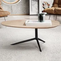 Couchtisch FineBuy Sofatisch Massivholz Weiß getüncht 86,5 cm Wohnzimmertisch