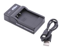 vhbw USB Akkuladegerät kompatibel mit Sony NP-BG1, NP-FG1 Digitalkamera, Camcorder, Action Cam-Akku - Ladeschale