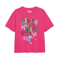 Trolls - "Happy Vibes" T-Shirt für Mädchen TV2457 (140) (Fuchsie)