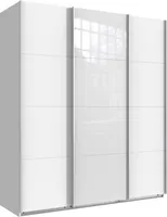 Schwebetürenschrank Kleiderschrank Norderstedt 180x64x210cm weiß Glasweiß