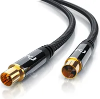 Primewire HDTV anténny kábel s opletením - 2-násobné tienenie - textilný plášť - 75 Ohm / 135 dB - 0,5 m