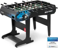 Hop-Sport Kickertisch Sector – klappbarer Tichfußball für Kinder und Erwachsene –Tischkicker inkl. 3 Bälle mit Fußballspieler-Motiv