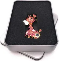 Onwomania Giraffe süß Tier Wüste gold pink Glitzer Strass USB Stick in Alu Geschenkbox 8 GB USB 2.0
