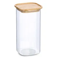 Zeller 19492 Vorratsglas m. Bambusdeckel, 900 ml, ca. 10 x 10 x 22 cm