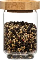 Stapelglas mit Bambusdeckel 250 ml stapelbar luftdicht