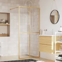 vidaXL Parawan prysznicowy do kabiny prysznicowej z przezroczystym szkłem ESG Golden 80x195 cm