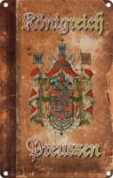 vianmo Kovový nápis 12x18 cm Königreich Preussen Wappen