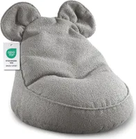 Kinder Sitzsack „MIKI“ mit Ohren - Bequem, Montessori Sitzkissen für Kinderzimmer (Grau,68/68/50 mit Ohren)